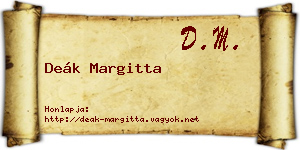Deák Margitta névjegykártya